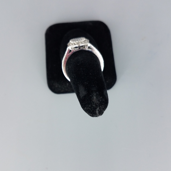 Silvertone Engagement Style Circle Ring - Picture 7 of 9